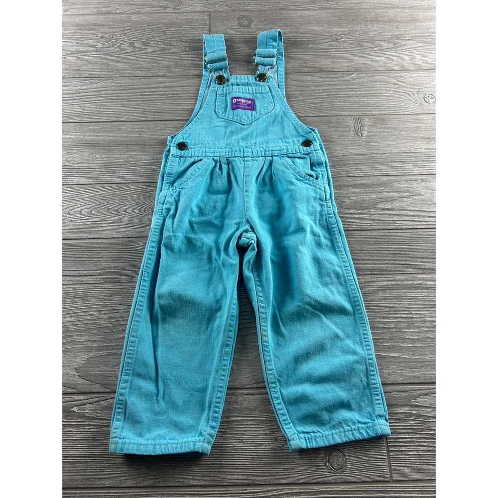 Vintage OshKosh Bgosh Sky Blue Corduroy Overalls Toddler Size 3T Pants Blue